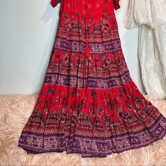 Free People Rare Feeling Border Printed Tiered Maxi Dress *flawed* - Picture 4 of 10